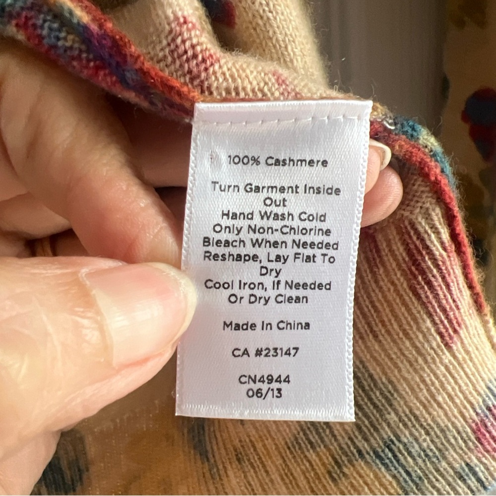 Talbots Cashmere Floral Cardigan - Multicolor - Picture 5 of 12
